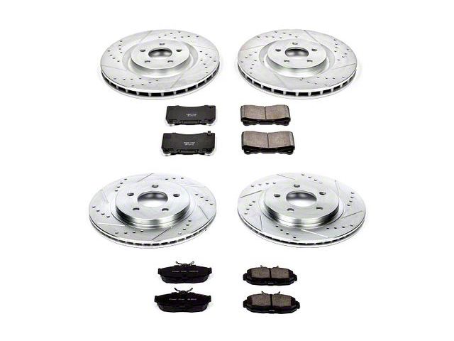 PowerStop Z23 Evolution Sport Brake Rotor and Pad Kit; Front and Rear (07-14 Mustang GT500)