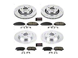 PowerStop Z23 Evolution Sport Brake Rotor and Pad Kit; Front and Rear (15-20 Mustang EcoBoost w/o Performance Pack, V6)