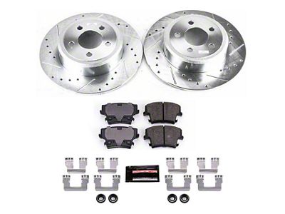 PowerStop Z23 Evolution Sport Brake Rotor and Pad Kit; Rear (09-23 RWD Challenger SE & SXT w/ Single Piston Front Calipers & Solid Rear Rotors)