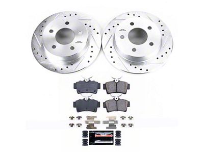PowerStop Z23 Evolution Sport Brake Rotor and Pad Kit; Rear (94-04 Mustang GT, V6)