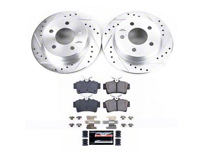 PowerStop Z23 Evolution Sport Brake Rotor and Pad Kit; Rear (94-04 Mustang GT, V6)