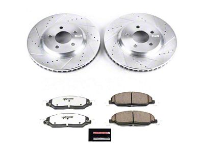 PowerStop Z26 Street Warrior Brake Rotor and Pad Kit; Front (05-10 Mustang GT; 11-14 Mustang GT w/o Performance Pack)