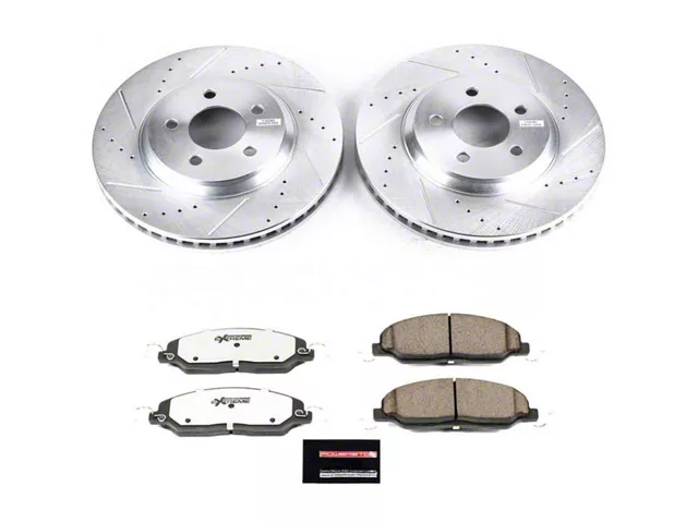 PowerStop Z26 Street Warrior Brake Rotor and Pad Kit; Front (05-10 Mustang GT; 11-14 Mustang GT w/o Performance Pack)