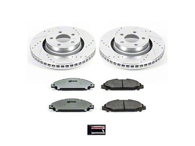 PowerStop Z26 Street Warrior Brake Rotor and Pad Kit; Front (15-20 Mustang EcoBoost w/o Performance Pack, V6)