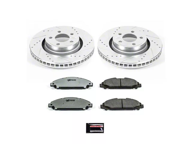 PowerStop Z26 Street Warrior Brake Rotor and Pad Kit; Front (15-23 Mustang EcoBoost w/o Performance Pack, V6)
