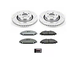 PowerStop Z26 Street Warrior Brake Rotor and Pad Kit; Front (15-23 Mustang EcoBoost w/o Performance Pack, V6)