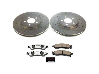 PowerStop Z26 Street Warrior Brake Rotor and Pad Kit; Front (94-04 Mustang Cobra, Bullitt, Mach 1)