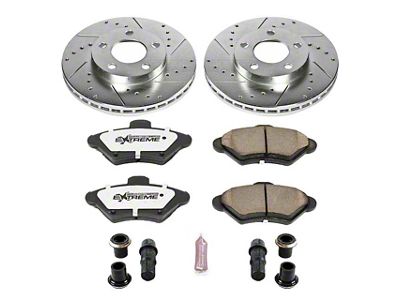 PowerStop Z26 Street Warrior Brake Rotor and Pad Kit; Front (94-98 Mustang GT, V6)