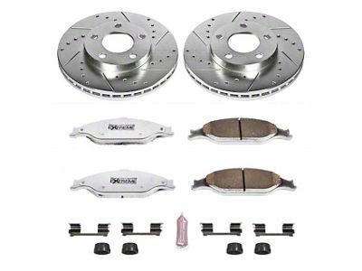 PowerStop Z26 Street Warrior Brake Rotor and Pad Kit; Front (99-04 Mustang GT, V6)