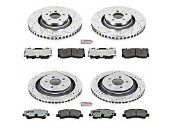 PowerStop Z26 Street Warrior Brake Rotor and Pad Kit; Front and Rear (15-20 Mustang GT w/o Performance Pack, EcoBoost w/ Performance Pack)