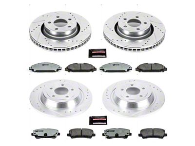 PowerStop Z26 Street Warrior Brake Rotor and Pad Kit; Front and Rear (15-20 Mustang EcoBoost w/o Performance Pack, V6)
