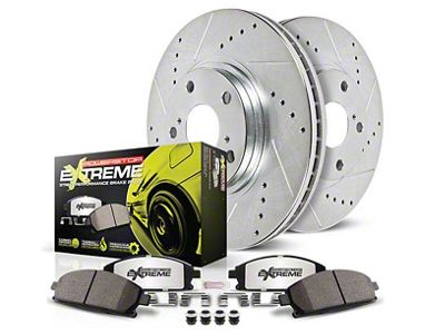 PowerStop Z26 Street Warrior Brake Rotor and Pad Kit; Rear (15-23 Mustang GT, EcoBoost, V6)