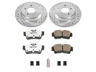 PowerStop Z26 Street Warrior Brake Rotor and Pad Kit; Rear (94-04 Mustang Cobra, Bullitt, Mach 1)