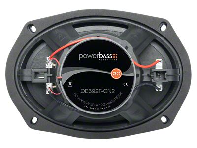 PowerBass 6x9-Inch 2 Ohm Direct Fit Thin Mount OEM Replacement Coaxial Speaker; Front Door; 60 Watts RMS/120 Watts Max (07-23 Charger)