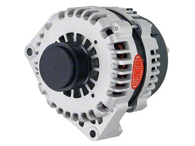 Powermaster AD244 Style Alternator with Decoupler Pulley; 220 Amp; Natural (10-15 Camaro SS, ZL1)