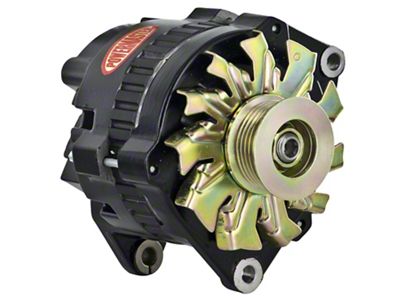 Powermaster CS130 Style Saddle Mount Alternator with 6-Groove Pulley; 140 Amp; Black (93-97 3.4L Camaro)