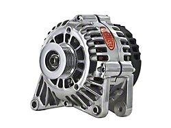 Powermaster CS130D Style Saddle Mount Alternator with 6-Groove Pulley; 165 Amp; Polished (93-02 3.8L Camaro)