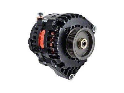 Powermaster AD244 Style Alternator with 6-Groove Pulley; 220 Amp; Black (97-13 Corvette C5 & C6, Excluding ZR1)