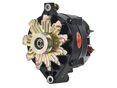 Powermaster 1G Style Oversize Large Frame Mount Alternator with 6-Groove Pulley; 120 Amp; Black (79-85 5.0L Mustang)