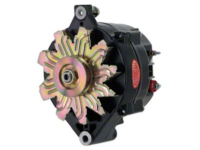 Powermaster 1G Style Oversize Large Frame Mount Alternator with 2V Pulley; 120 Amp; Black (79-82 Mustang, Excluding 5.0L)