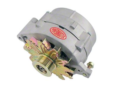 Powermaster 1G Style Oversize Large Frame Mount Alternator with 6-Groove Pulley; 120 Amp; Natural (79-85 5.0L Mustang)