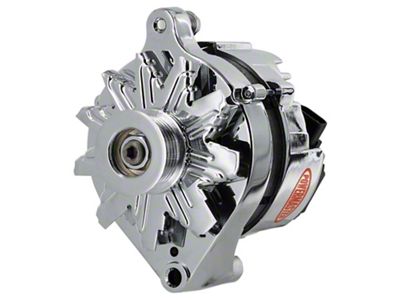 Powermaster 2G Style OE Look Alternator with 6-Groove Pulley; 85 Amp; Chrome (86-93 Mustang)