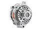 Powermaster 3G Style Large Frame Straight Mount Alternator with 6-Groove Pulley; 140 Amp; Chrome (87-93 Mustang)