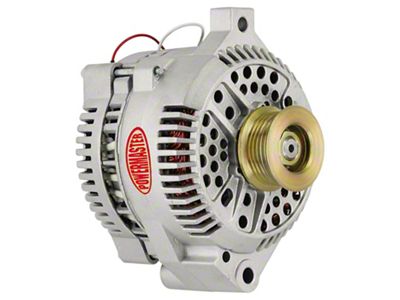 Powermaster 3G Style Large Frame Straight Mount Alternator with 6-Groove Pulley; 140 Amp; Natural (87-95 5.0L Mustang; 94-00 Mustang V6)