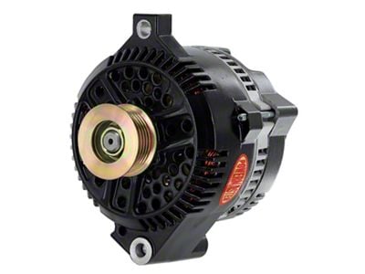 Powermaster 3G Style Large Frame Straight Mount Alternator with 6-Groove Pulley; 200 Amp; Black (94-95 5.0L Mustang; 94-00 Mustang V6)