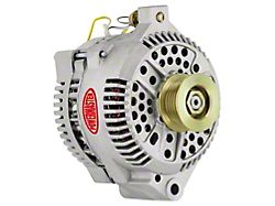 Powermaster 3G Style Large Frame Straight Mount Alternator with 6-Groove Clutch Pulley; 245 Amp; Natural (79-93 Mustang)