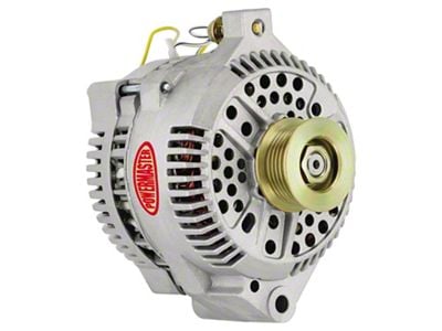 Powermaster 3G Style Large Frame Straight Mount Alternator with 6-Groove Clutch Pulley; 245 Amp; Natural (79-93 Mustang)