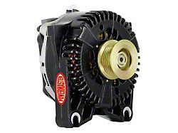 Powermaster 4G Style Large Frame V Mount Alternator with 6-Groove Pulley; Black (96-03 Mustang, Excluding V6)