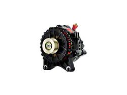 Powermaster 6G Style Large Frame V Mount Alternator with 6-Groove Clutch Pulley; 200 Amp; Black (05-10 Mustang GT)