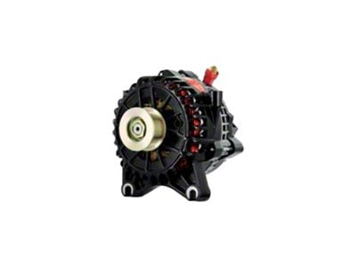Powermaster 6G Style Large Frame V Mount Alternator with 6-Groove Clutch Pulley; 200 Amp; Black (05-10 Mustang GT)