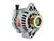 Powermaster 6G Style Small Frame Straight Mount Alternator with 6-Groove Pulley; 155 Amp; Natural (03-04 Mustang Cobra)