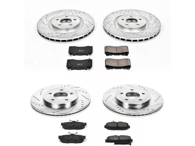 PowerStop Z23 Evolution Sport Brake Rotor and Pad Kit; Front and Rear (11-14 Mustang GT w/ Performance Pack)