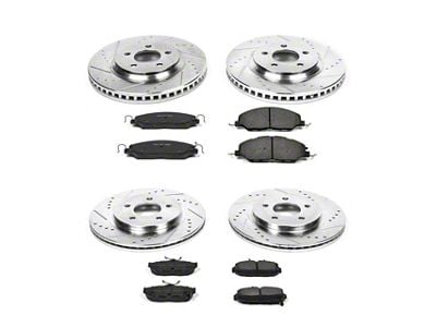 PowerStop Z23 Evolution Sport Brake Rotor and Pad Kit; Front and Rear (11-14 Mustang V6)