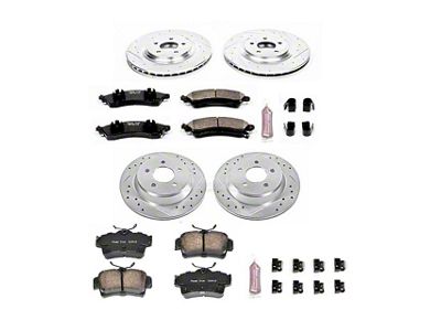 PowerStop Z23 Evolution Sport Brake Rotor and Pad Kit; Front and Rear (94-04 Mustang Cobra, Bullitt, Mach 1)