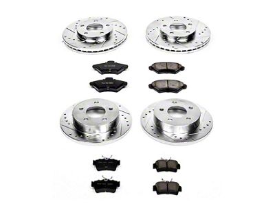 PowerStop Z23 Evolution Sport Brake Rotor and Pad Kit; Front and Rear (94-98 Mustang GT, V6)