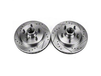 PowerStop Evolution Cross-Drilled and Slotted Rotors; Rear Pair (98-02 Camaro)