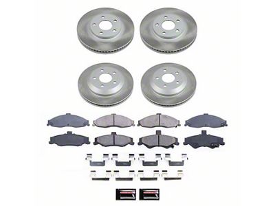 PowerStop Semi-Coated Rotor and Pad Kit; Front and Rear (98-02 Camaro)