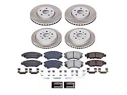 PowerStop Semi-Coated Rotor and Pad Kit; Front and Rear (10-15 Camaro LS, LT)