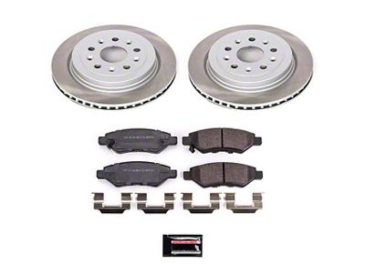 PowerStop Semi-Coated Rotor and Pad Kit; Rear (10-15 Camaro LS, LT)