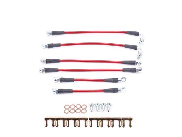 PowerStop Stainless Steel Brake Hose Kit; Front and Rear (98-02 Camaro w/ Traction Control)