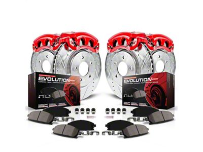 PowerStop Z23 Evolution Brake Rotor, Pad and Caliper Kit; Front and Rear (98-02 Camaro)