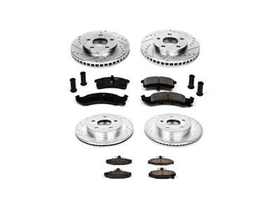 PowerStop Z23 Evolution Sport Brake Rotor and Pad Kit; Front and Rear (94-97 Camaro w/ Rear Disc Brakes)