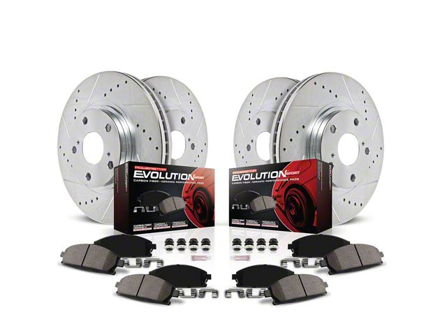 PowerStop Z23 Evolution Sport Brake Rotor and Pad Kit; Front and Rear (98-02 Camaro)