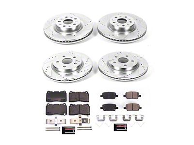 PowerStop Z23 Evolution Sport Brake Rotor and Pad Kit; Front and Rear (21-24 Camaro LT1)