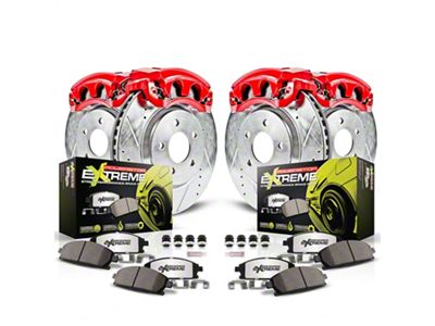 PowerStop Z26 Street Warrior Brake Rotor, Pad and Caliper Kit; Front and Rear (94-97 Camaro w/ Rear Disc Brakes)
