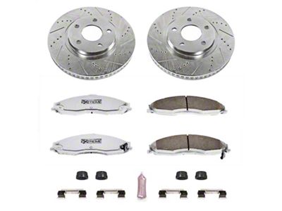 PowerStop Z26 Street Warrior Brake Rotor and Pad Kit; Front (98-02 Camaro)